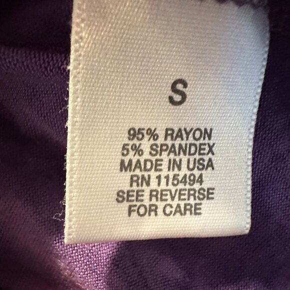 Women's Purple Tie-Dye 3/4 Sleeve Side Ruched Top Size Sm - Picture 5 of 8